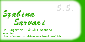 szabina sarvari business card