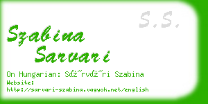 szabina sarvari business card